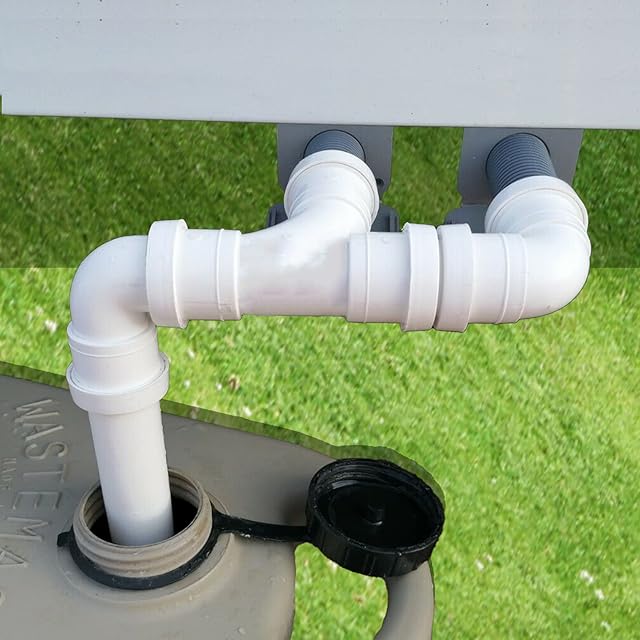 Xtremeauto Caravan Waste Water Pipe Kit Dual Outlet Caravan Waste Water Outlet Hose Pipe - 2 to 1 Pipe Adapter - Perfect For Waste Master Or Waterhog