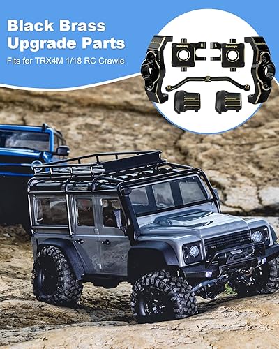 Miniatura 2 de Bloques de dirección de latón Bloques de nudillos y ruedas, bujes C y eslabones de dirección y cubierta de eje para accesorios de actualización