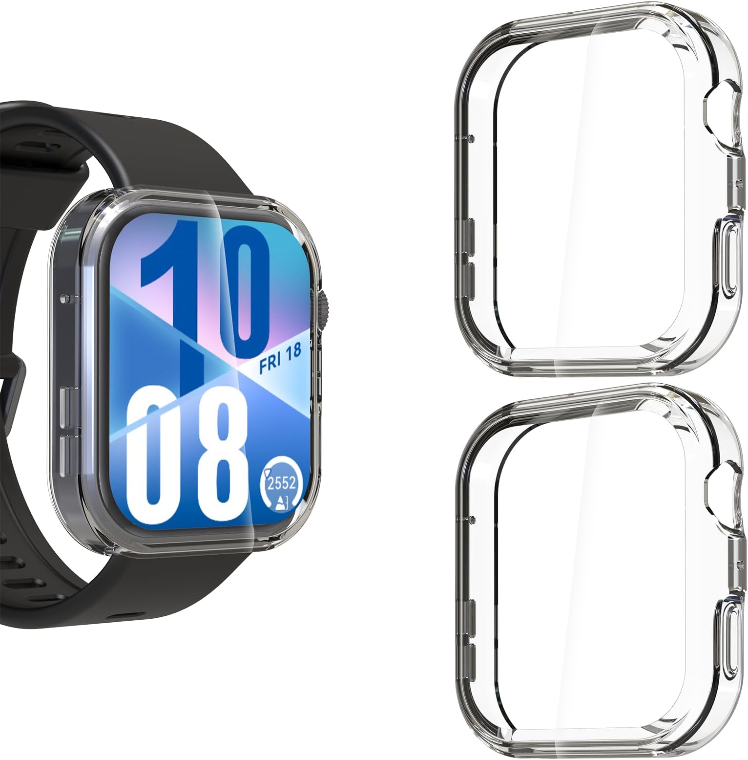 2 PCS Screen Protectors Compatible with Huawei Watch Fit 4, Full Protective Ultra Slim Soft TPU Case Cover Compatible with Huawei Watch Fit 4(Clear, Clear)