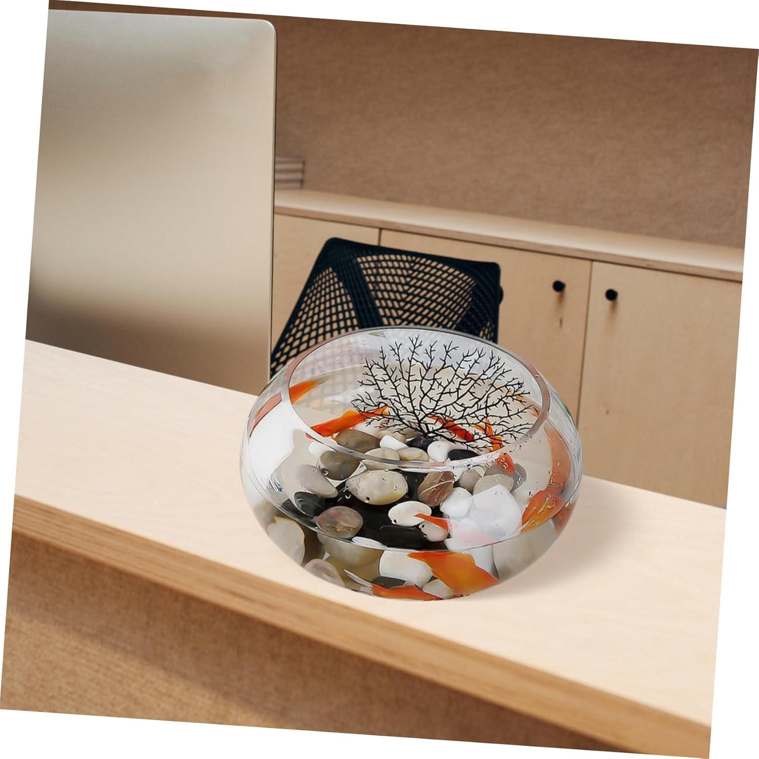 BESPORTBLE Glass Bowl Planter Round Hydroponic Fish Tank for Home Office Decor Glass Vase for Fish and Plants and Design