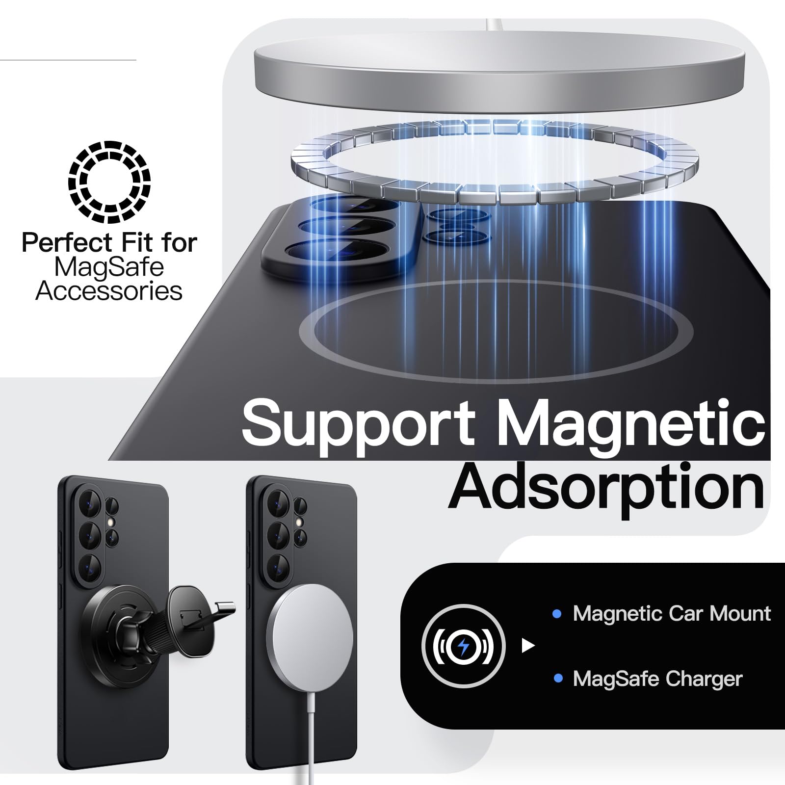 JETech Magnetic Slim Case for Samsung Galaxy S26 Ultra, Black — Amazon image 4