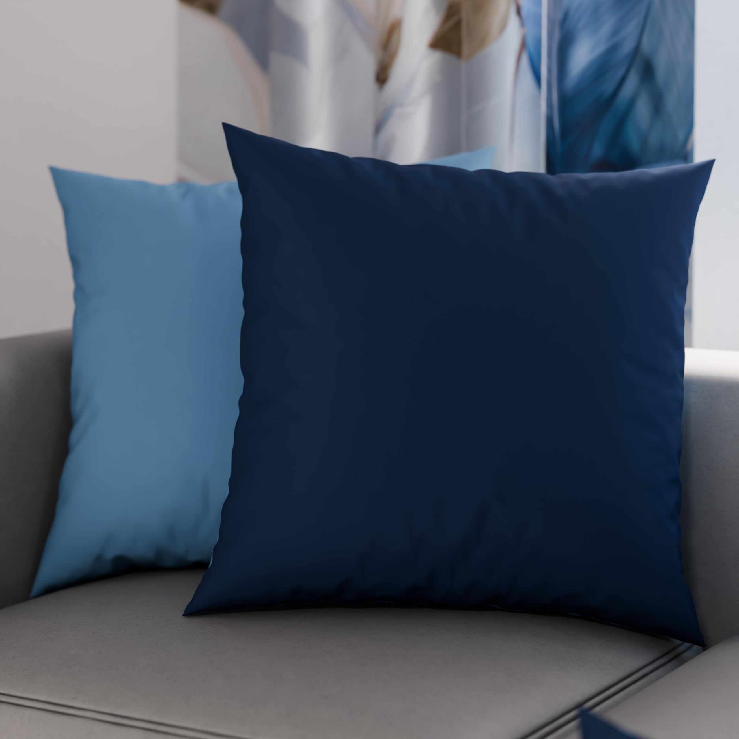 PETTI Artigiani Italiani - Pair of Pillow Cases 30 x 30 cm in Microfibre, Pillows for Bedroom Furniture, Sofa, Set of 2 Cushion Covers, Reversible Pillowcase Blue Blue — image 1