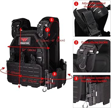 Tactical Outdoor Vest for Men Quick Release Laser-Cutting Modular Vest for Trainning Hiking...(TAN)