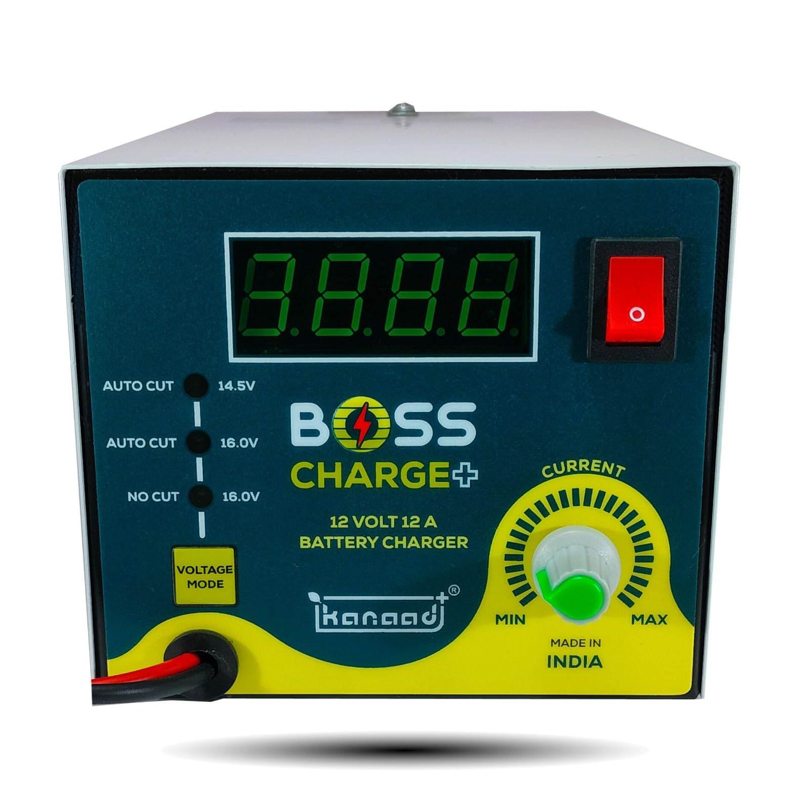 Boss Charger Plus - 12Volt Fully Automatic 2A to 12A Battery Charger for Bike, Car and Inverter Battery with Digital Display, Full Charging Indication, Deep Discharged Battery Revival