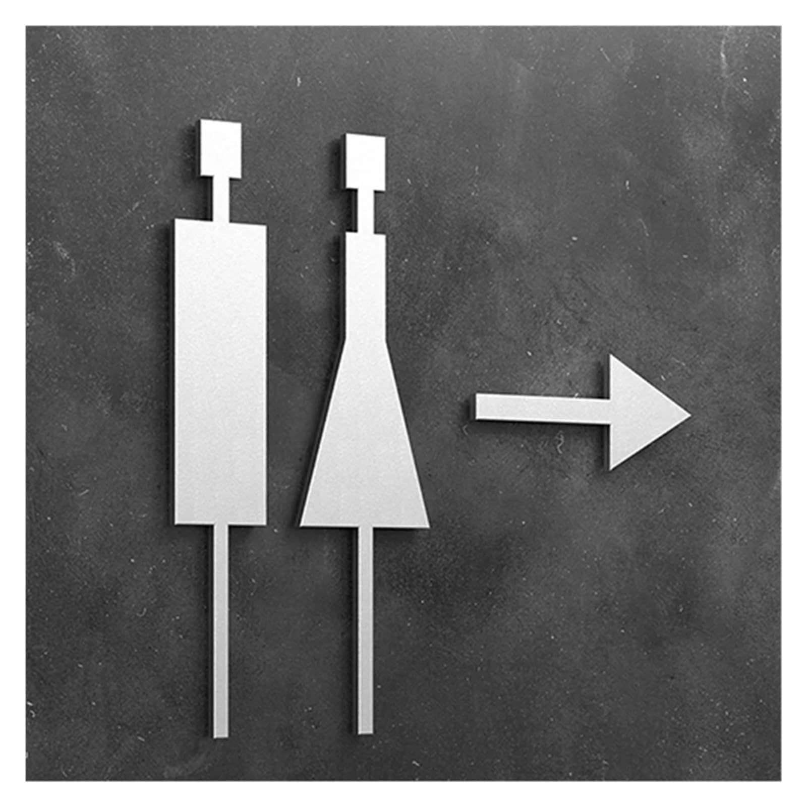 3D-Pfeil-Toilettenschild, Elegante Waschraumtür, Wandaufkleber, WC, Badezimmer, Beschilderung, Tafel, Kunst, Home-Badezimmer-Dekor(24,25x16cm)