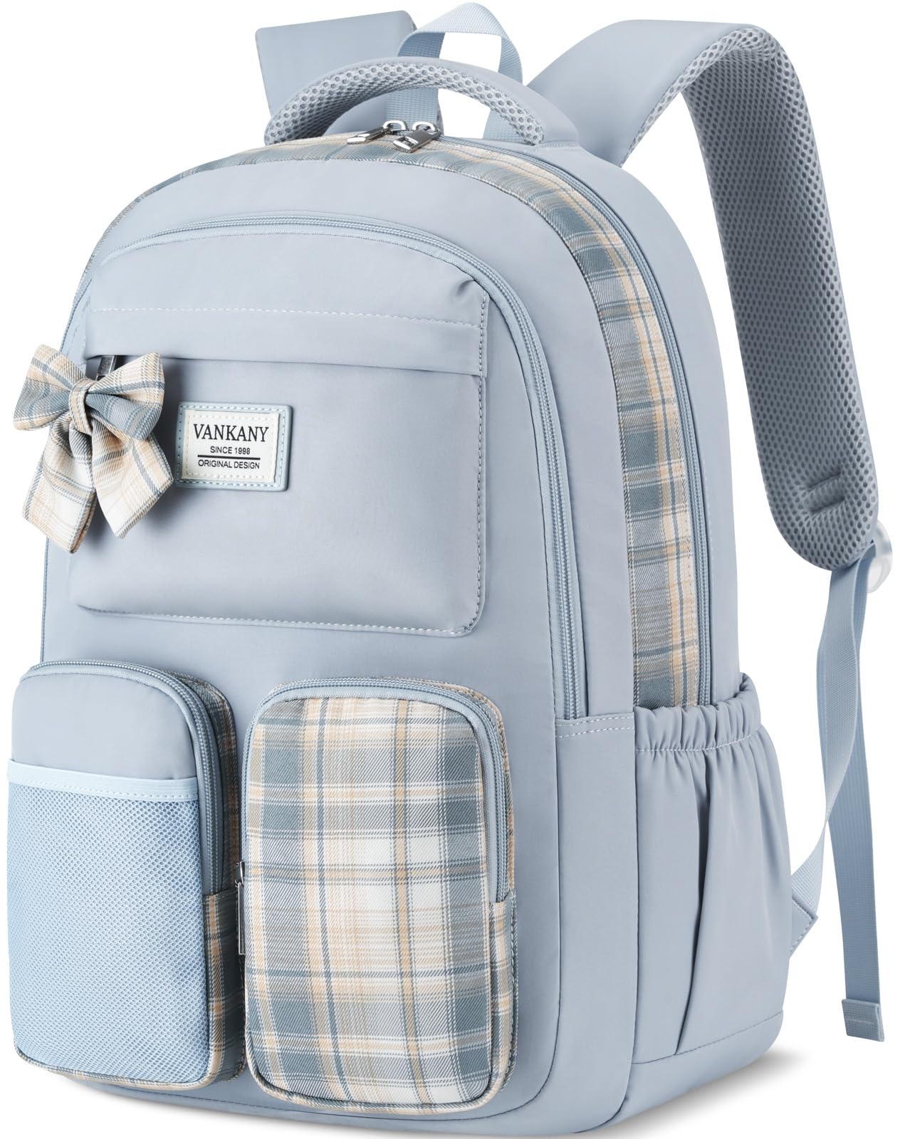 VANKANY School Backpack for Teen Girls Cute Bookbags Elementary High School College Laptop Bags Women Travel Daypacks Mochilas Escolares, Blue