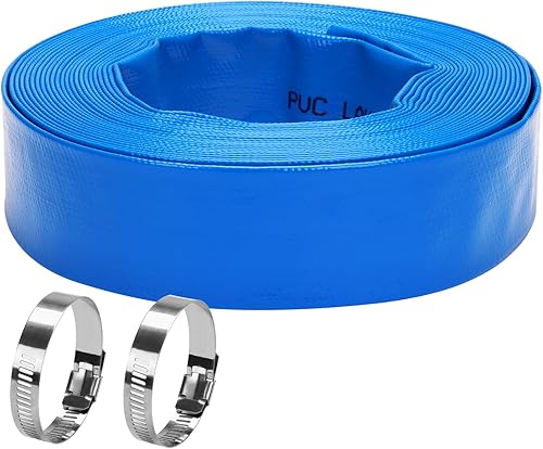 Miniatura 6 de DERPIPE Lay-Flat Manguera de retrolavado para piscina, manguera de descarga reforzada de PVC resistente a la intemperie, manguera de drenaje de