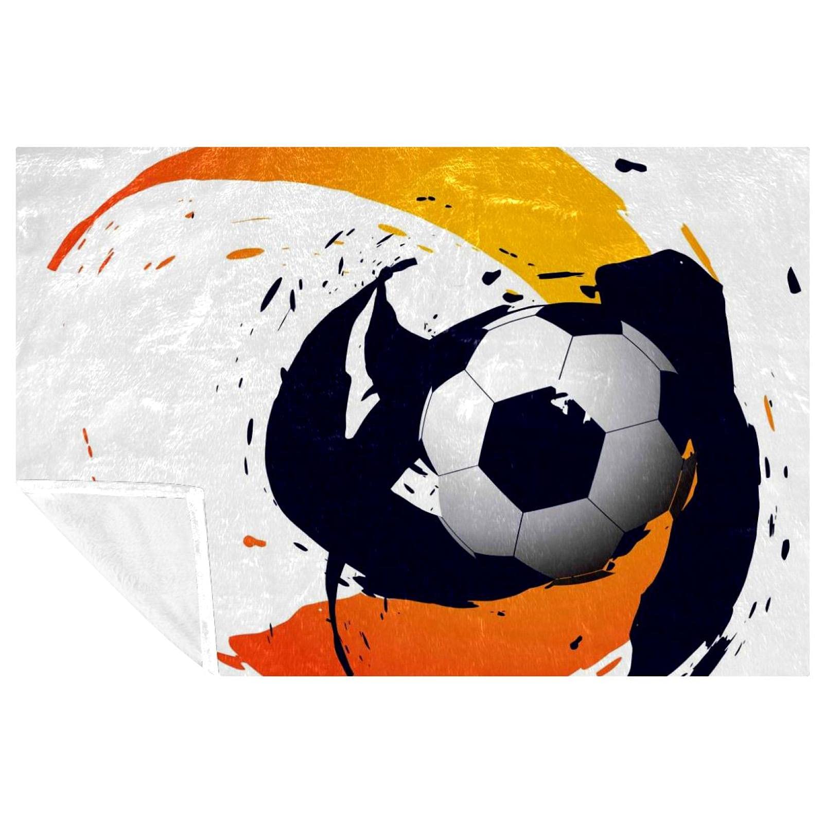 Couverture de football pour lit et canapé, plaid doux idéal en pique-nique et camping