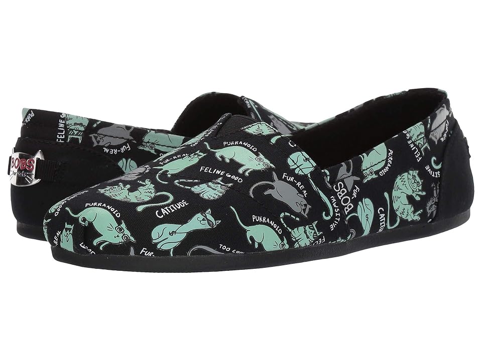

BOBS from SKECHERS Plush - Neon Kitty (Black/Mint) Women's Shoes