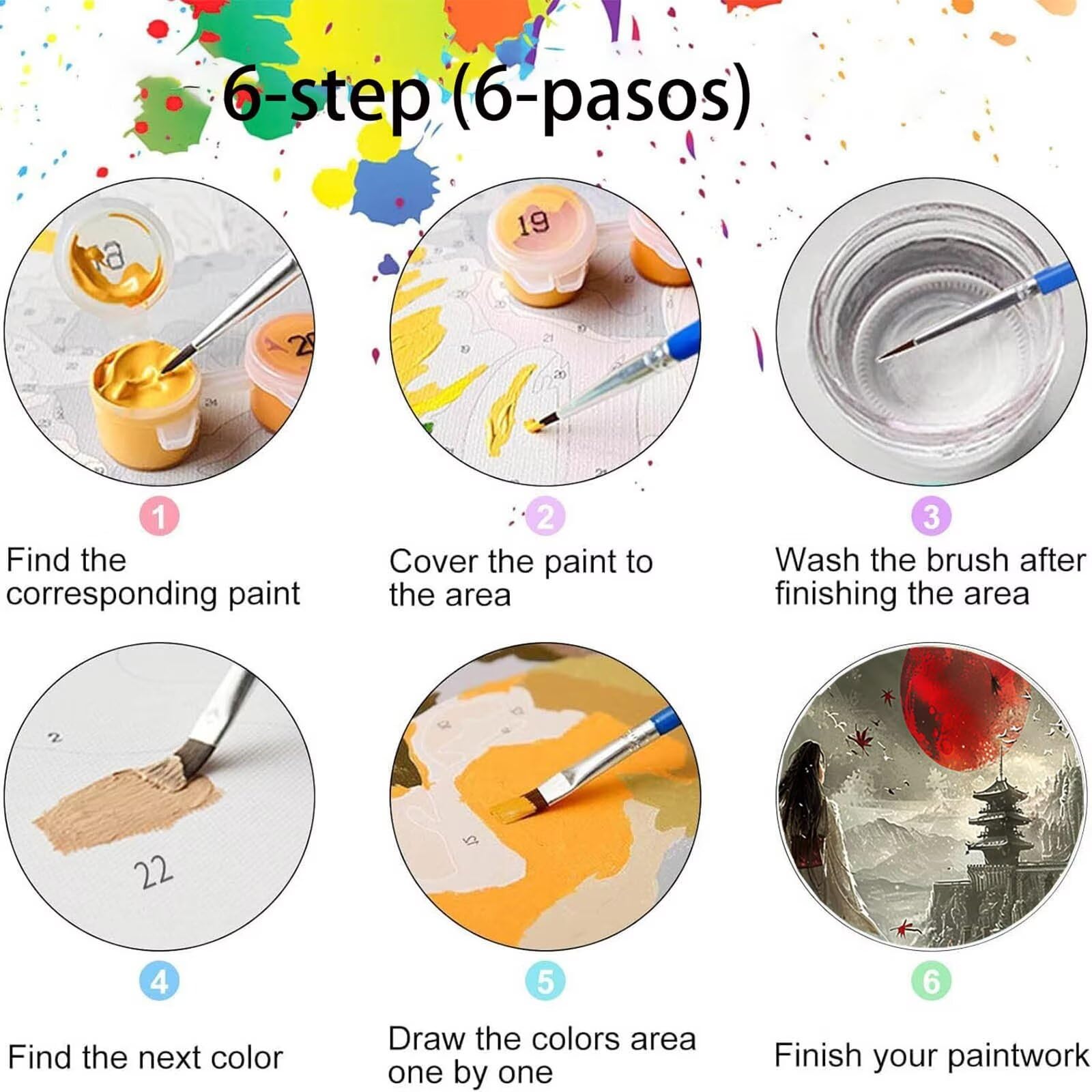 Pintar por Numeros Adultos Luna, Pintar por Numeros Niños Kit Manualidades Adultos Paisaje Cuadros para Pintar por Numeros Pintura Acrílico, Cuadros Decorativos Regalos Para Mujer 80X160cm 7w-D-F