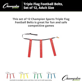 Champion Sports Quick Release Triple Flag Football Sets (10 and 12 Belts)