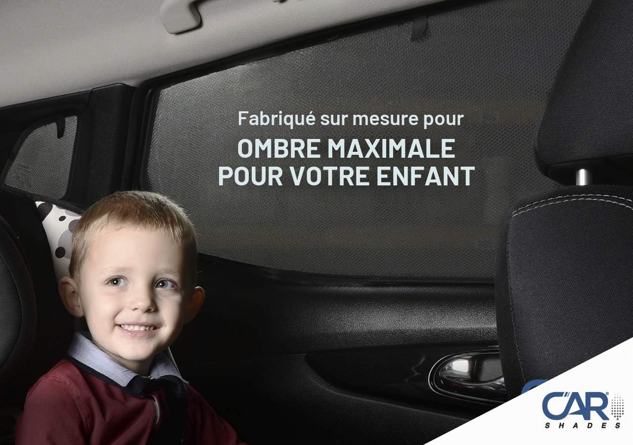 CAR SHADES Set de (Portes arrières) Compatible avec BMW X1 F48 5 Portes 2015- (2-pièces), Noir