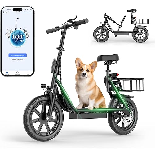 NAVIC Electric Scooter Adults,27/49Mile Range,Electric Scooter for Adults,Top Speed 22Mph,500W Motor,14'' Tires,Foldable e Scooter with Back Basket,APP