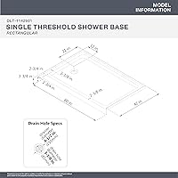 Vista 71 de DreamLine SlimLine DLT-1134420-22 - Base de ducha con drenaje central de 34 pulgadas de profundidad x 42 pulgadas de ancho x 2 3/4 pulgadas de alto