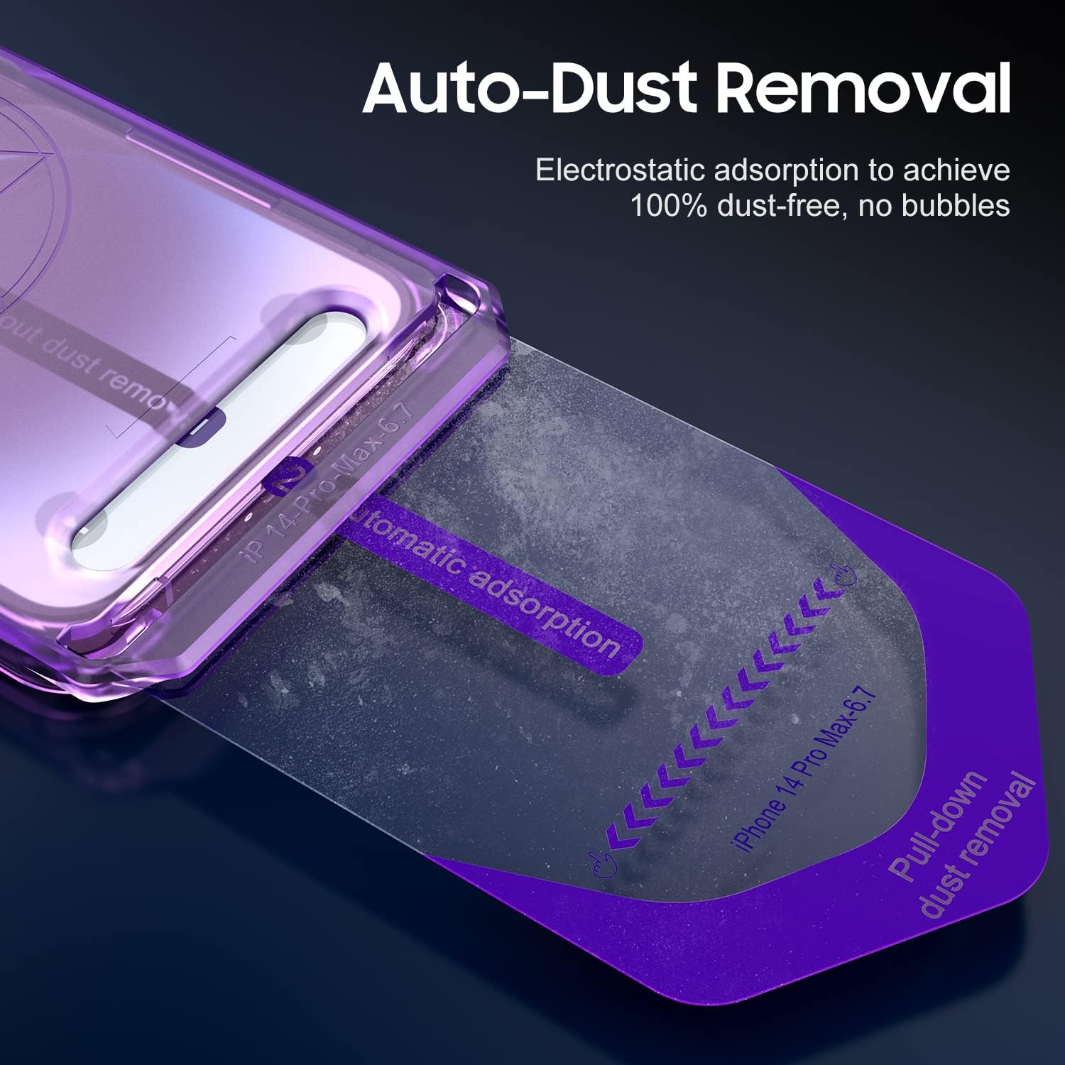 UniqueMe Compatible for iPhone 14 Pro Max Privacy Screen Protector, 6.7 inches with Auto-Align Frame Auto-Dust Removal, Tempered Glass Anti-Spy Anti-Blue Light Film [9D Full Coverage],2 Pack