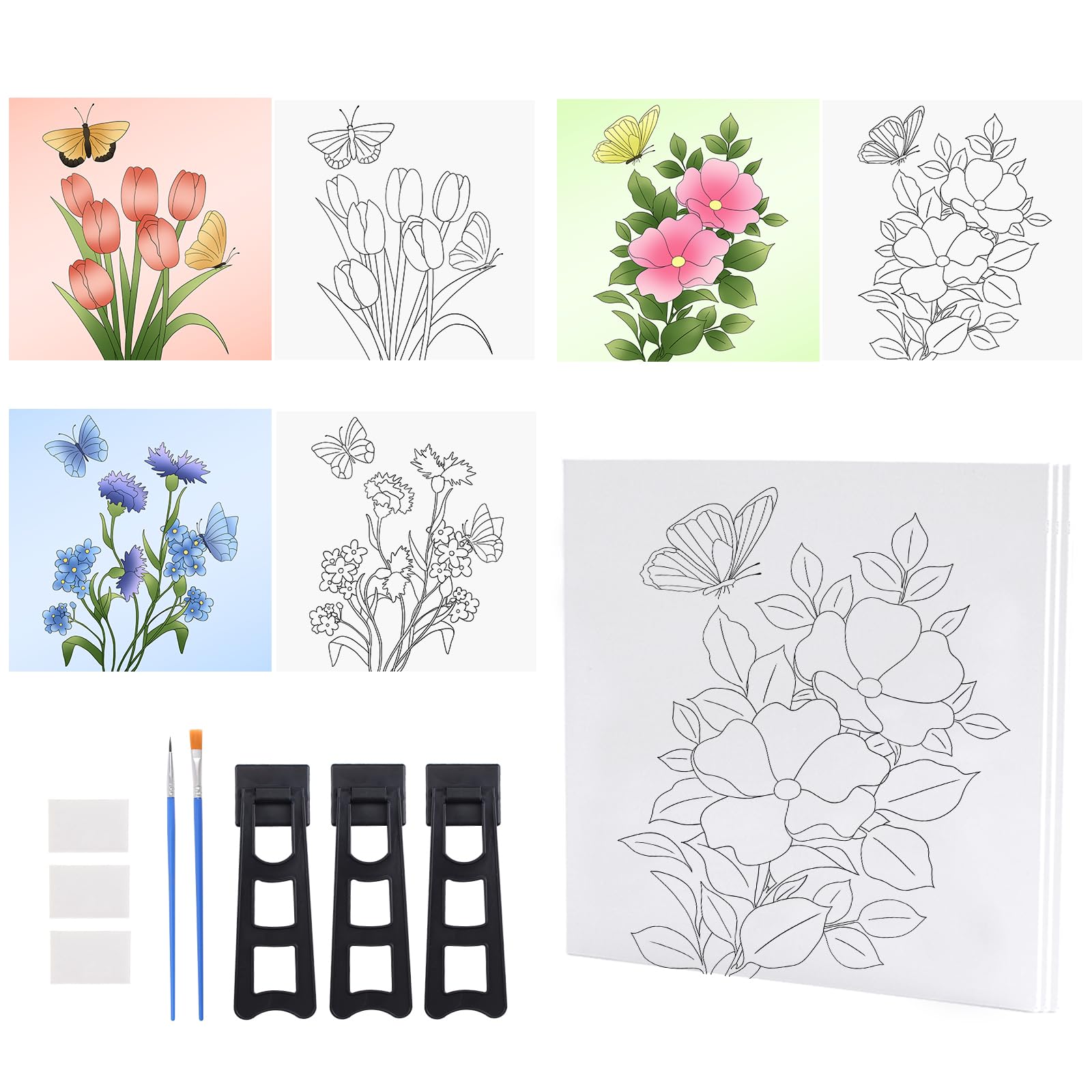 Toile pré-imprimée fleurie et adhésive pour animer vos ateliers de fête