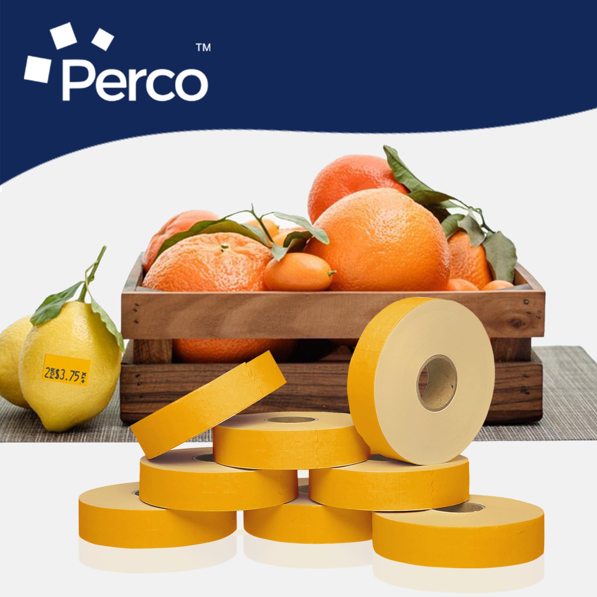 Étiquettes de prix orange fluo pour pistolet de prix Monarch 1131 - 3 manchons, 24 rouleaux - 60 000 étiquettes de marquage de prix - avec rouleaux d'encre inclus