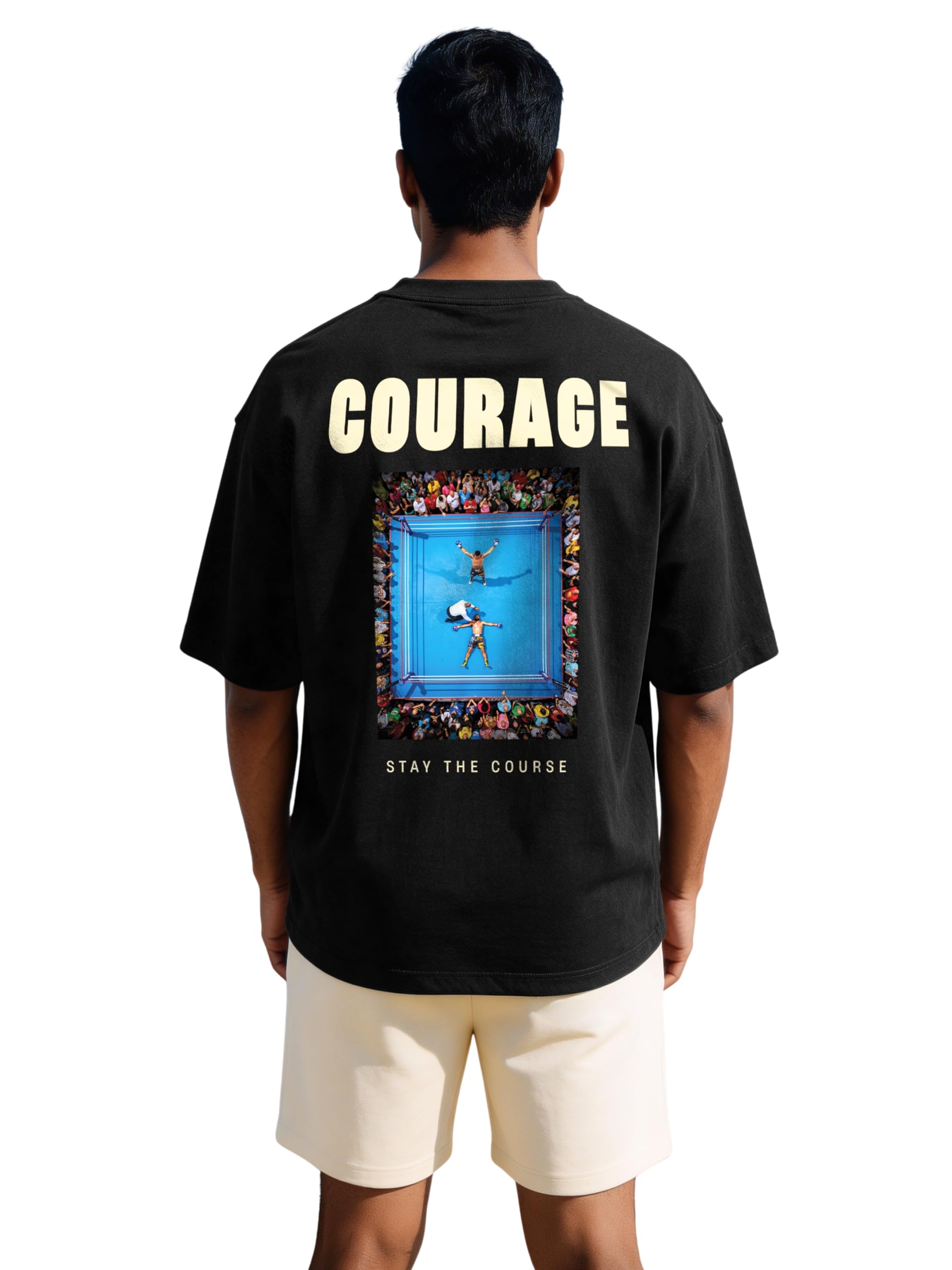 fflirtygo Men's AirEase Summer Coord Set | Courage | 240 GSM Cotton Terry Oversized T-Shirt & Shorts | 2 Deep Pockets | S to 6XL | Black, 2XL-picture-27