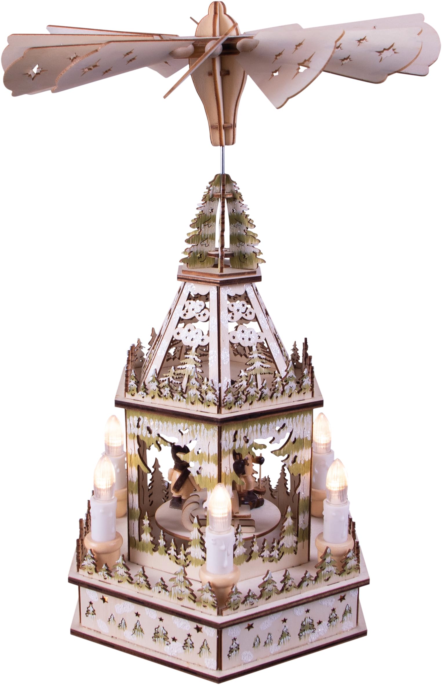 Netagon St Helens Home And Garden Battery Powered Wooden Christmas Pyramid With 6 Led Lights from B&Q