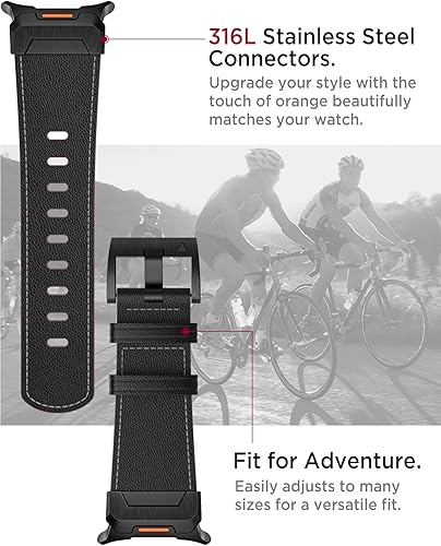 Miniatura 2 de Miimall Leather Band for Samsung Galaxy Watch Ultra 47mm(20252024), Premium Full Grain Leather Strap with Metal Connector, Rugged Elegant