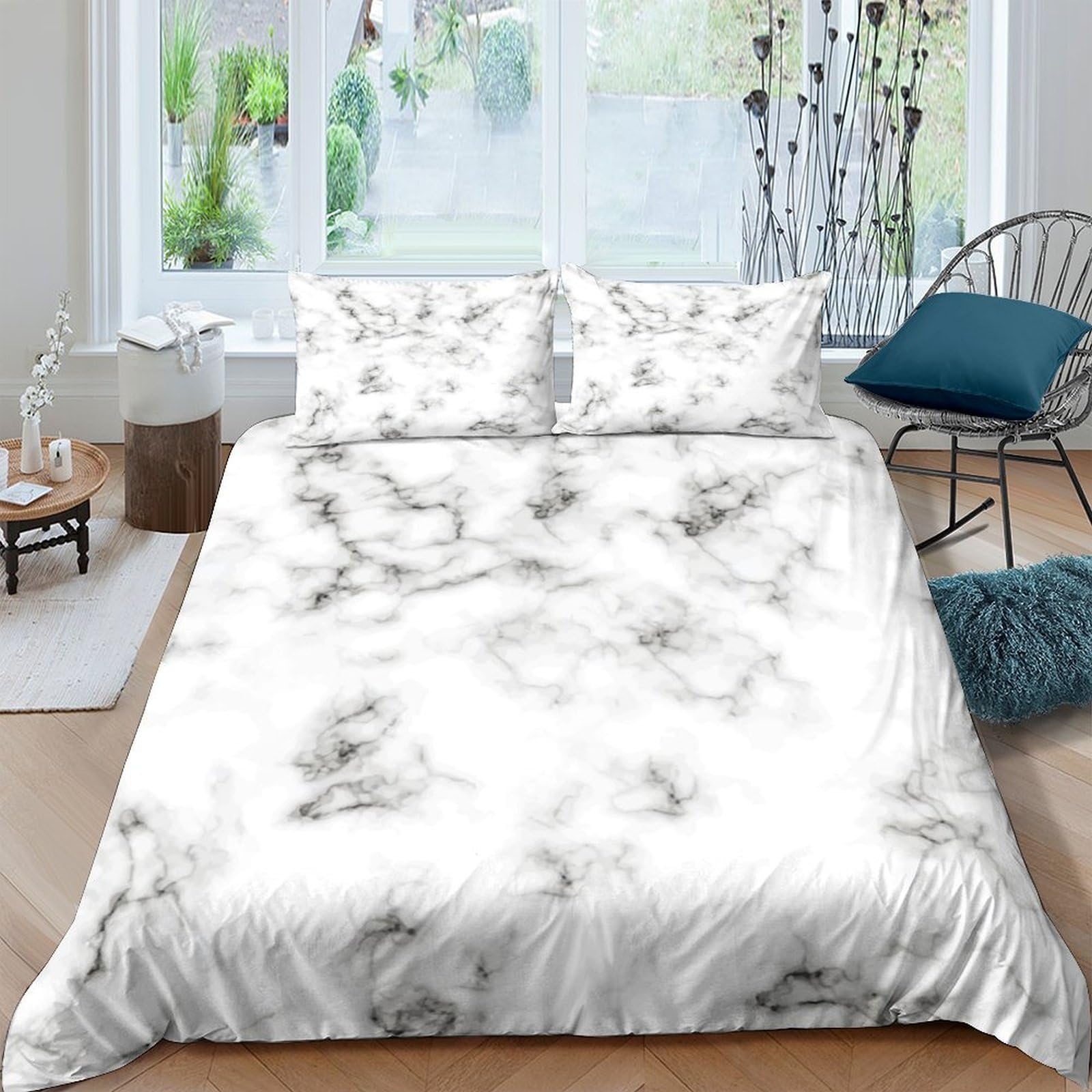 Ctjqhvkz Style-1 3D Printed Marble Cloud Fitted Sheet Microfiber Soft Bedroom Decor Smoke Pattern Mattress Cover For Home Dorm Single（135X200cm）