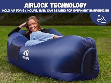 WEKAPO Inflatable Couch with Pump - Easiest Setup, Crazy Comfy & Ultralight
