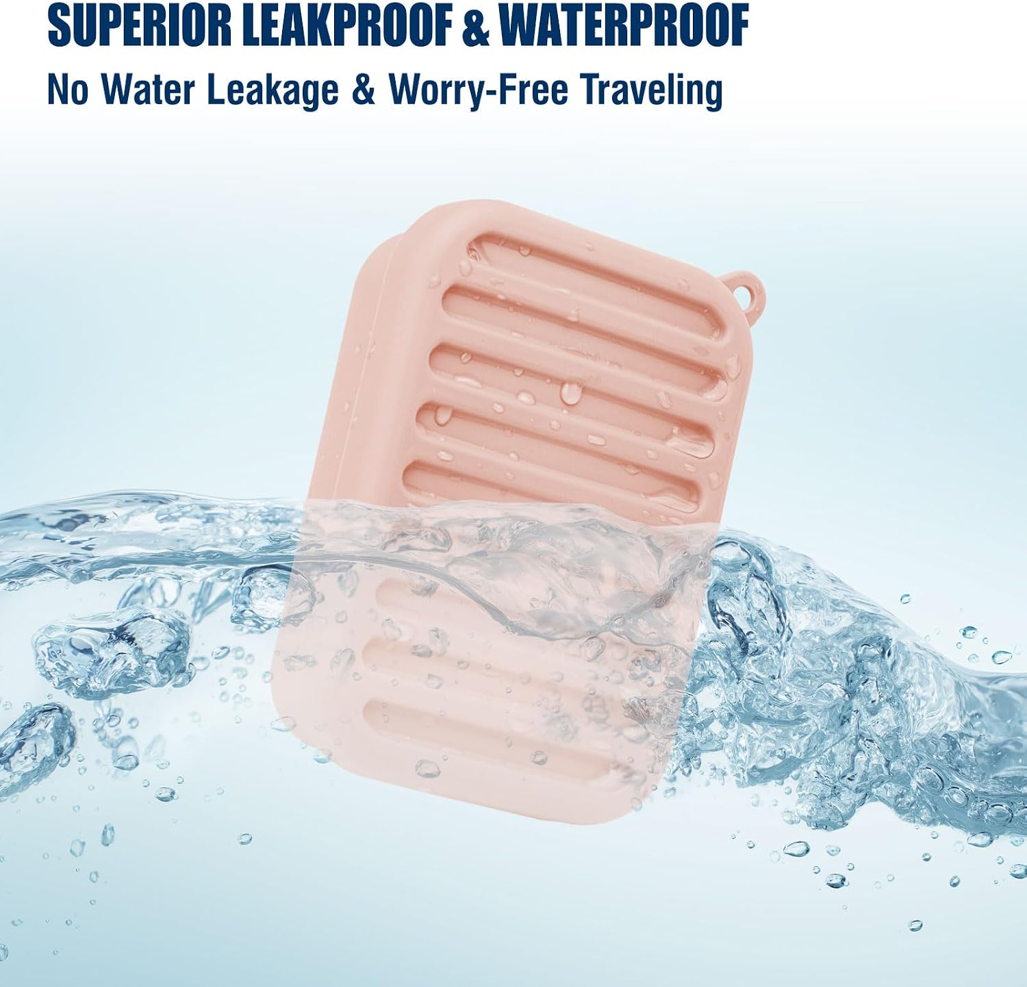 AIMAIAIMAI Silicone Travel Soap Case, Leak-Resistant Bar Soap Holder, Pink image 3
