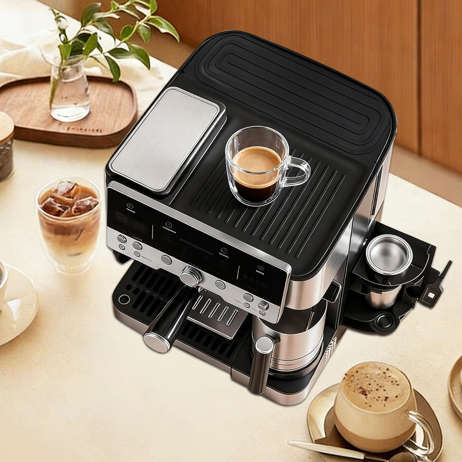 HAIWILL 3 Stück Barista Zubehör für Ninja Luxe Premier ES601EU/ES701EU, Unterlage Kaffeemaschine+ Tamperstation+ Obermatte für Ninja Luxe Cafe Zubehör, 60x40 cm Silikonmatte Kaffeemaschine