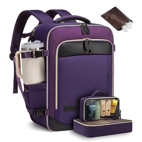 LOVEVOOK Travel Backpack 40L with 3 Packing Cubes