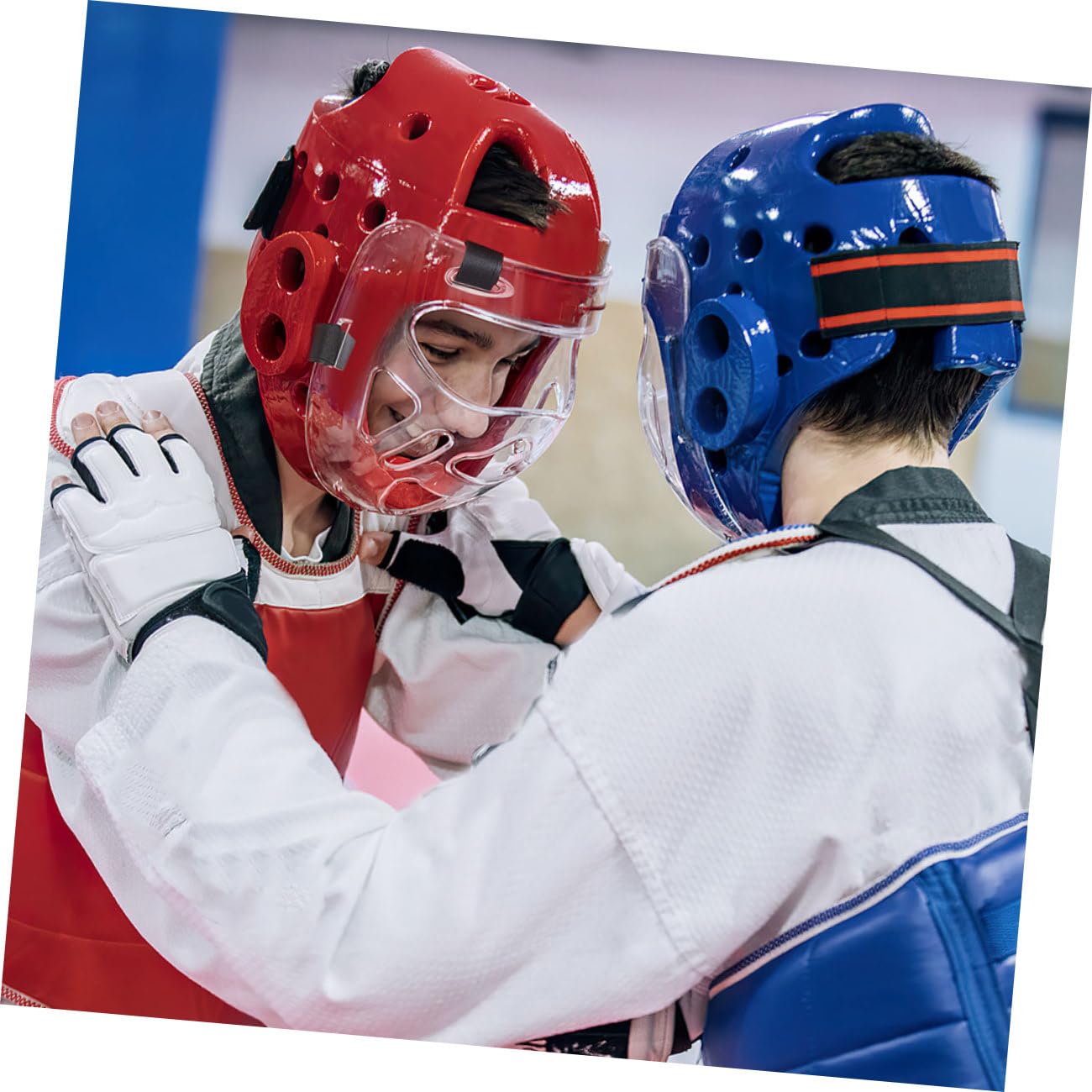 TOYANDONA Maschera Protettiva per Viso Taekwondo 2 Pezzi Protezione Staccabile, Copricapo Leggero per Karate e Arti Marziali, Attrezzatura da Combattimento per Allenamento Sparring