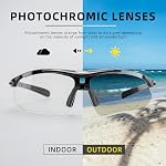 ROCKBROS Lunettes de soleil photochromiques pour hommes, course, pêche, vélo, lunettes de protection UV