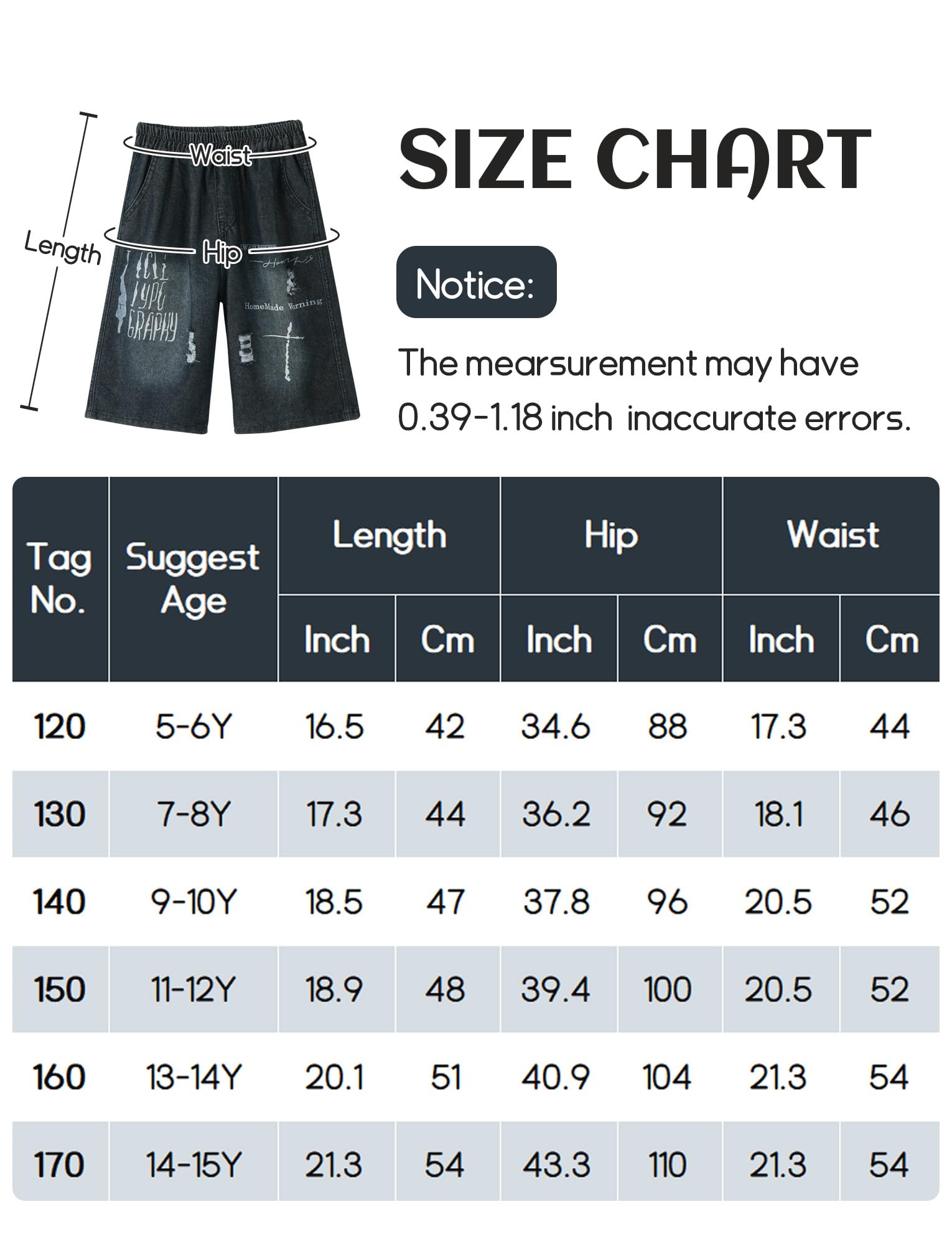 Happy Cherry Shorts Jean Garçon Jorts Enfant Coupe Large Classique Bermuda Baggy Taille Élastique Y2K Streetwear Doux Respirant Skate École 5-15 Ans