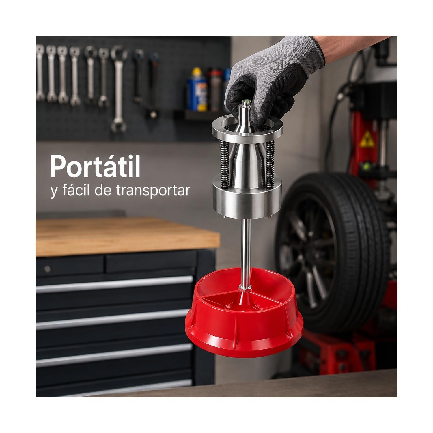 equilibradora de ruedas portátil, equilibrador manual de neumáticos para coches y camiones ligeros, balanceador con nivel de burbuja, fácil de transportar