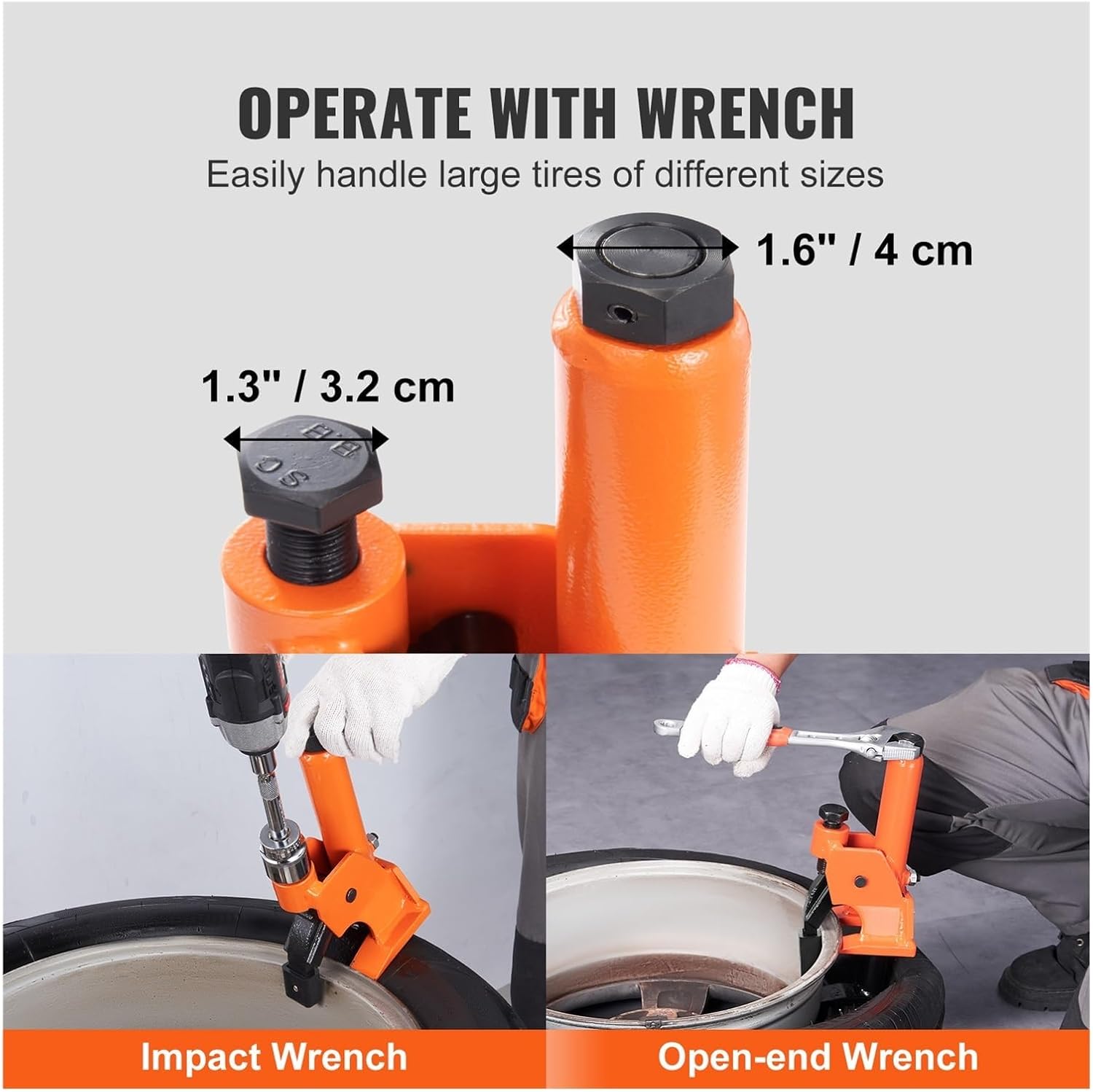 手動タイヤビードブレーカー 38"-42"対応 タイヤチェンジャーツール ゴムパッド保護付き 車両用タイヤ修理ツール