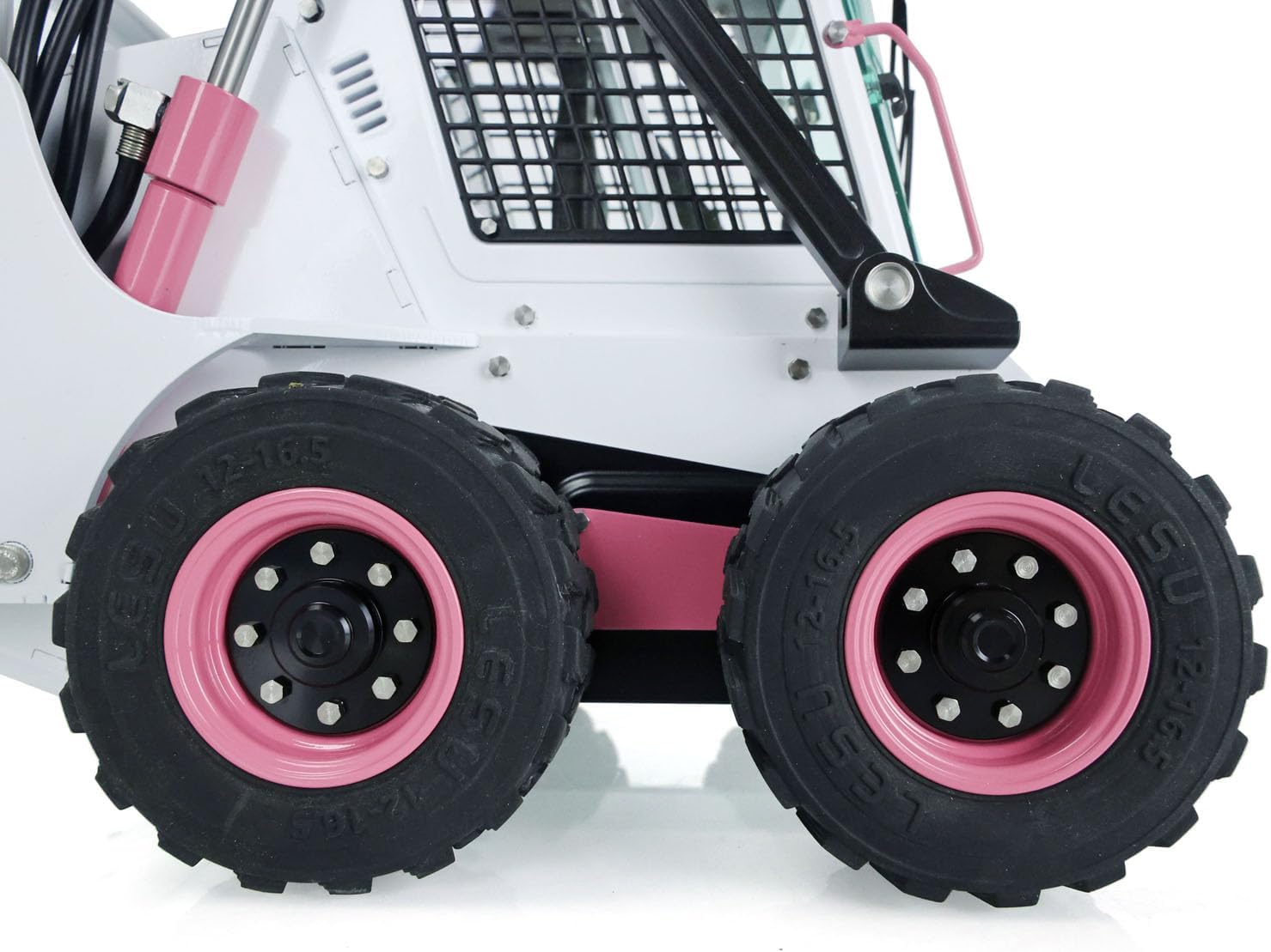 TOUCAN RC HOBBY LESU 1/14 Metal RC Hydraulic Aoue-LT5 Tracked Skid-Steer Loader RTR Model Lights (Pink White)