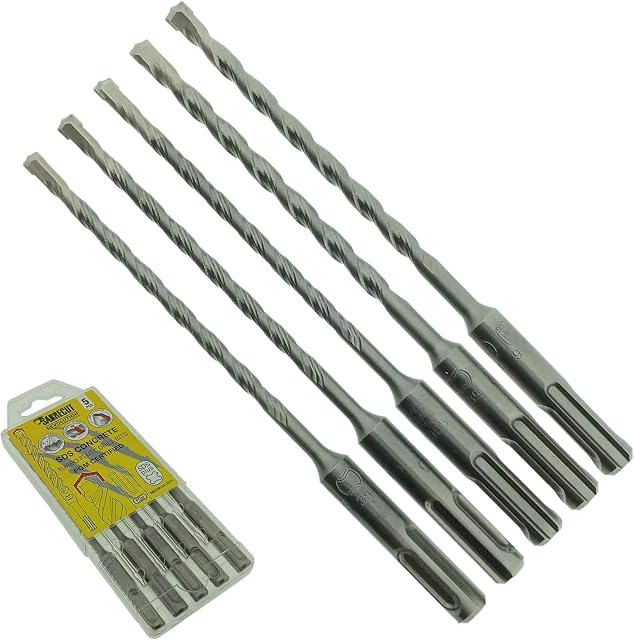 5 x SabreCut SDSAK2 5mm 5.5mm 6mm 6.5mm x 160mm PGM Approved SDS Plus Drill Bit Mix Kit for Stone Concrete Brick