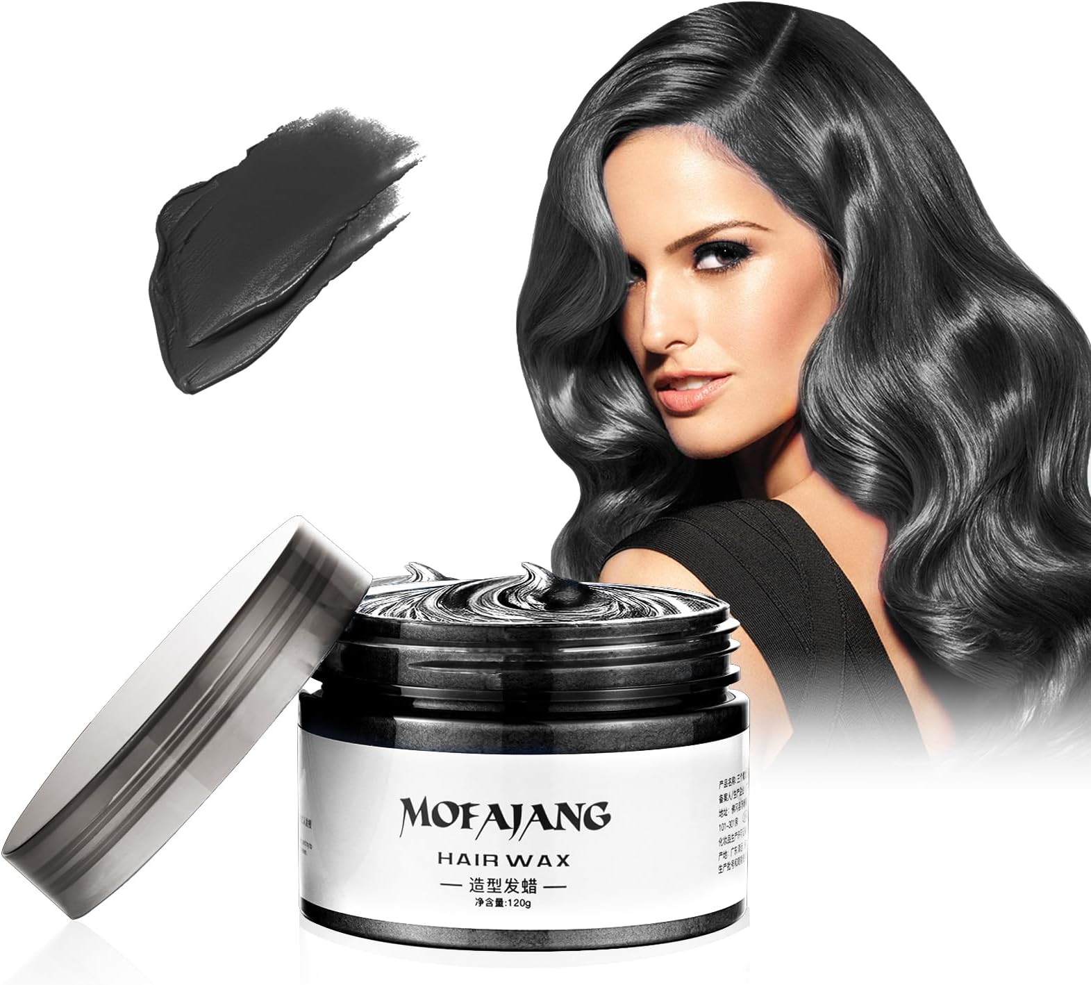 efly Temporary Hair Color Wax 4.23 oz-Instant Hairstyle Cream Hair Pomades Hairstyle Wax for Party Cosplay Easy Cleaning (black) black