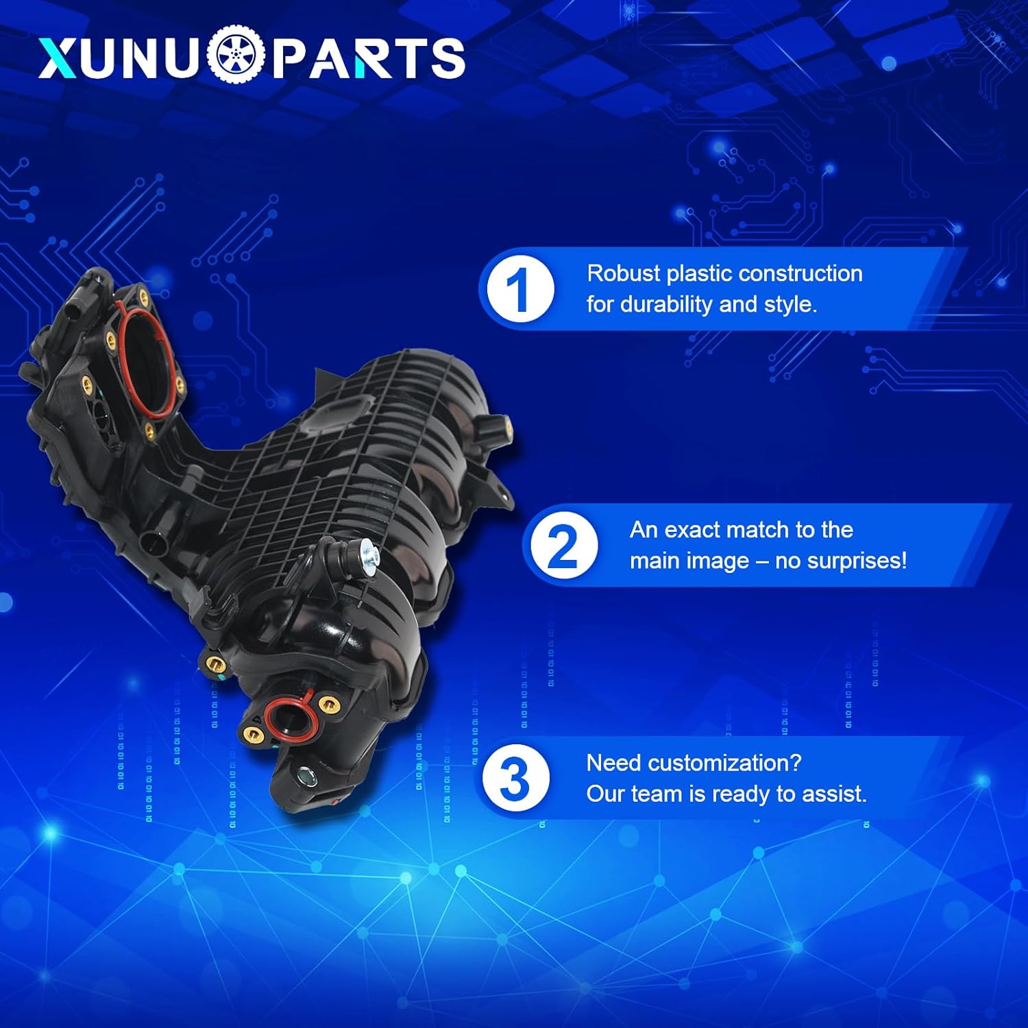 1.8L Aluminum Intake Manifold Compatible with 2010-2015 Toyota Prius 2012-2015 Toyota Prius Plug-In Replace# 1712037050 1712037051 1712037052 1712037053