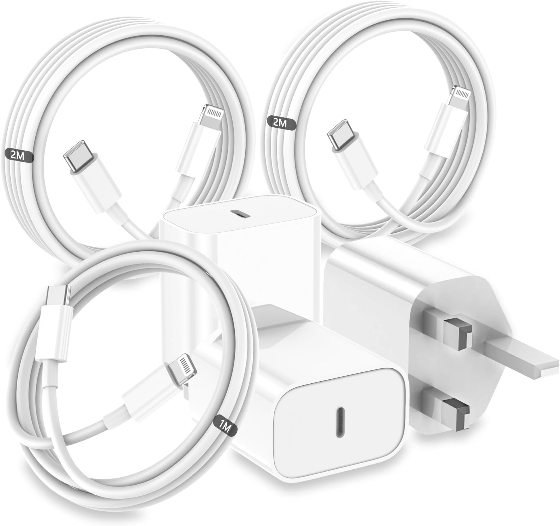 iPhone Charger[MFi Certified],3Pack 20W PD USB C Power Adapter with 3 Pack[1M+2M+2M]Fast USB C to Lightning Cable Compatible for iPhone 14/13/12/11 Pro/Pro Max/XS Max/XS/XR/X/SE/8 and More