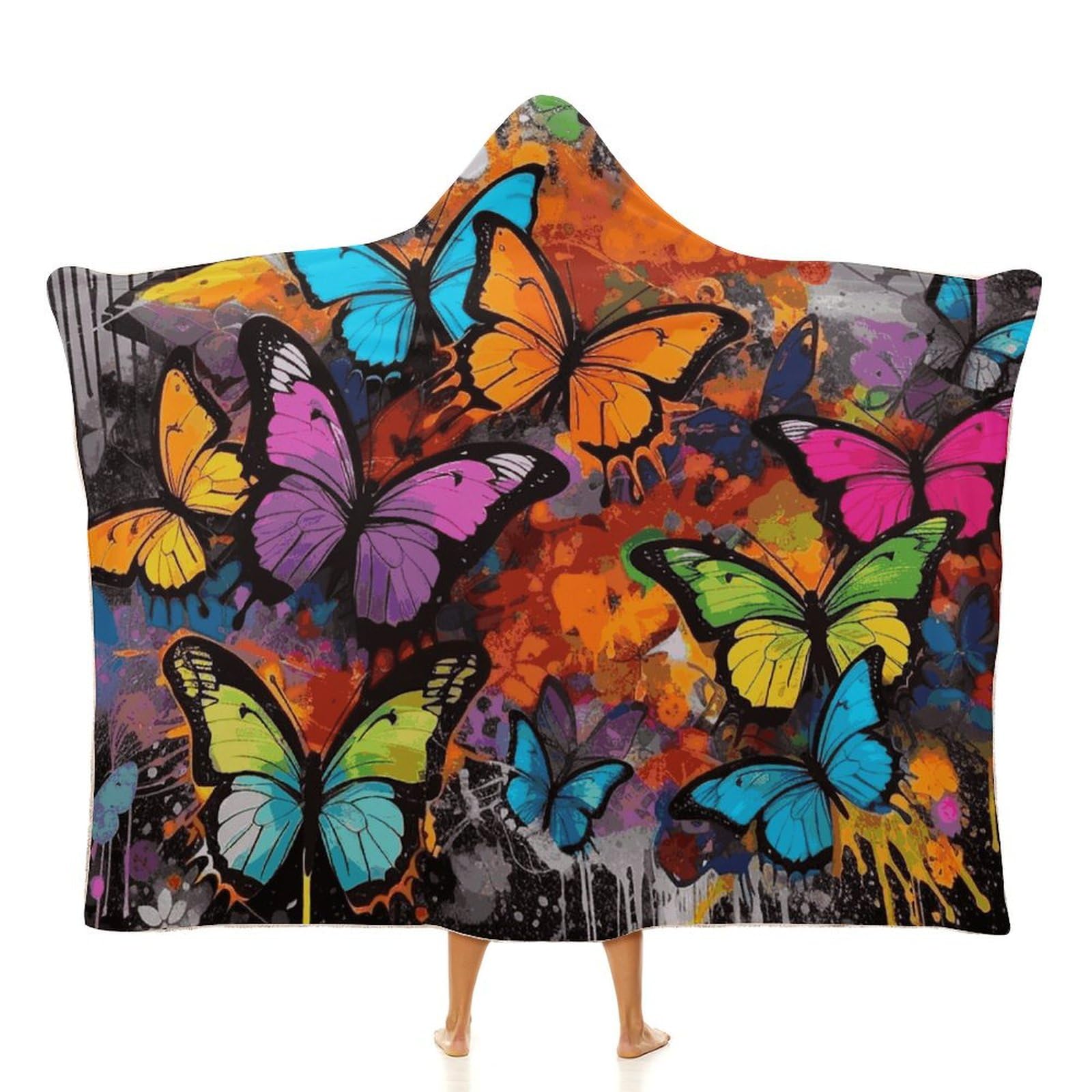 Couverture sweat à capuche imprimé papillon : cadeau idéal
