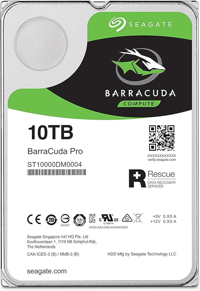 Seagate BarraCuda Pro 10TB SATA 6 Gb/s 3.5"Internal Hard Drive with 7200 RPM & 256MB Cache - View 1