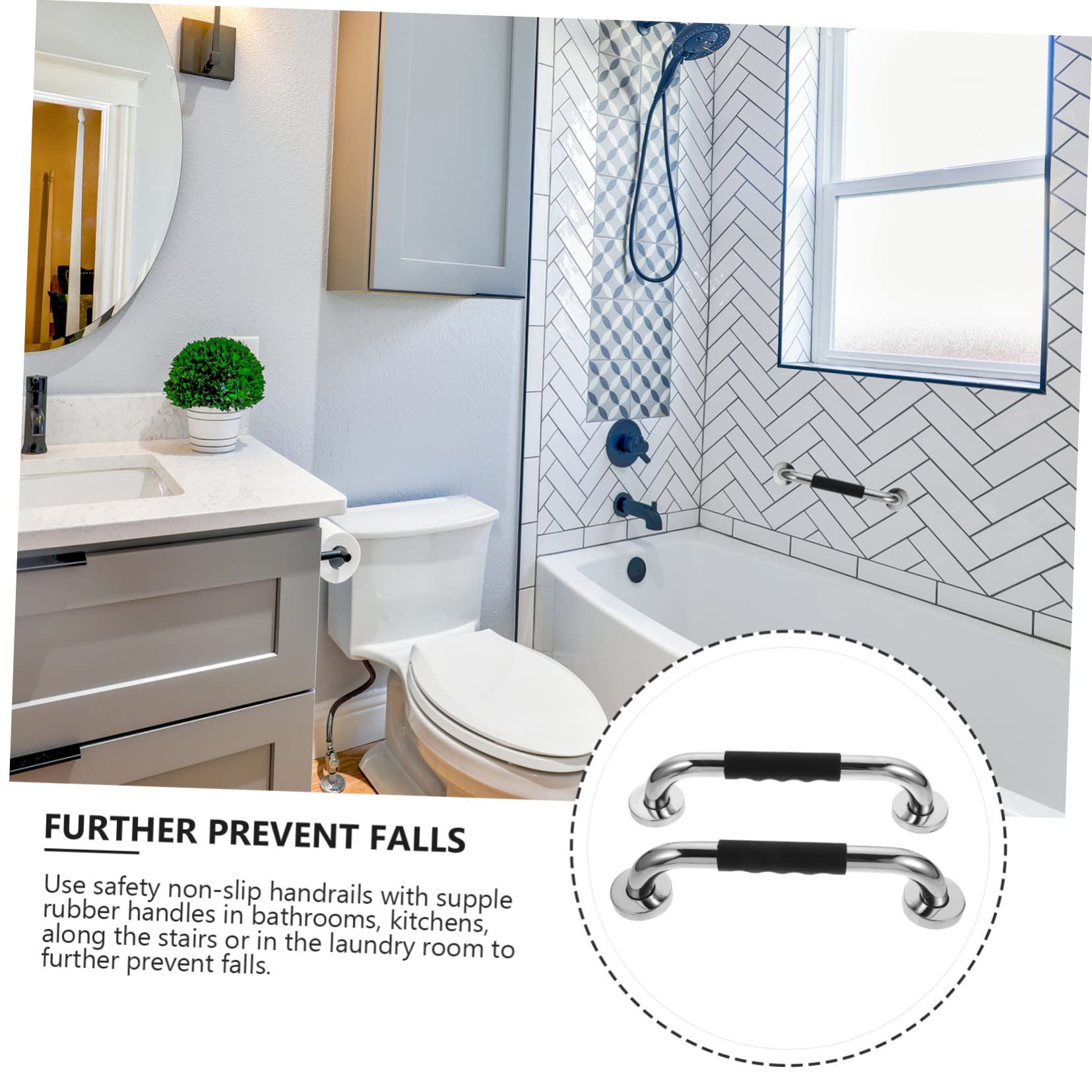 2 Piezas Asideros de Baño Antideslizantes para Personas Mayores de Unidades de Inoxidable y Barras de Seguridad para Ducha y Baño Soporte Práctico y Duradero para Ancianos y