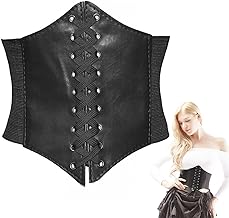 Women's Pirate Costume, Underbust Corset, Black, Medieval Belt, Lace-Up Belt, Waist Corset, Carnival Halloween Costume Accessories