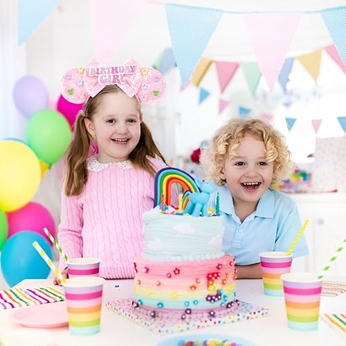 Miniatura 66 de FANYITY Orejas de ratón, diadema de orejas de ratón con lentejuelas para niñas y mujeres (HHD) Hhd,BD,Bf,Cumpleaños oso rosa,Negro,Orejas de gato