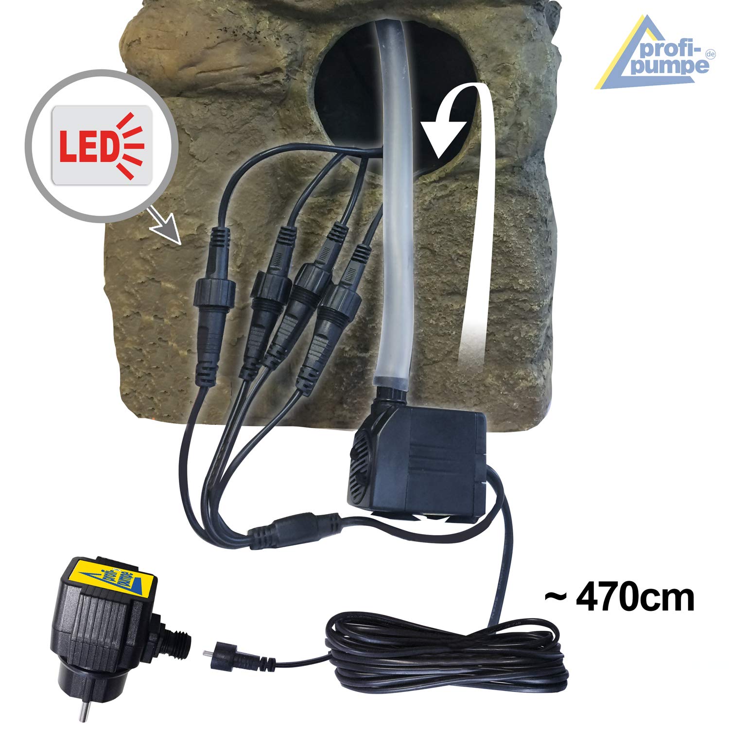 Fontaine de Jardin avec LED 230 V - Magie du Rocher 50 cm