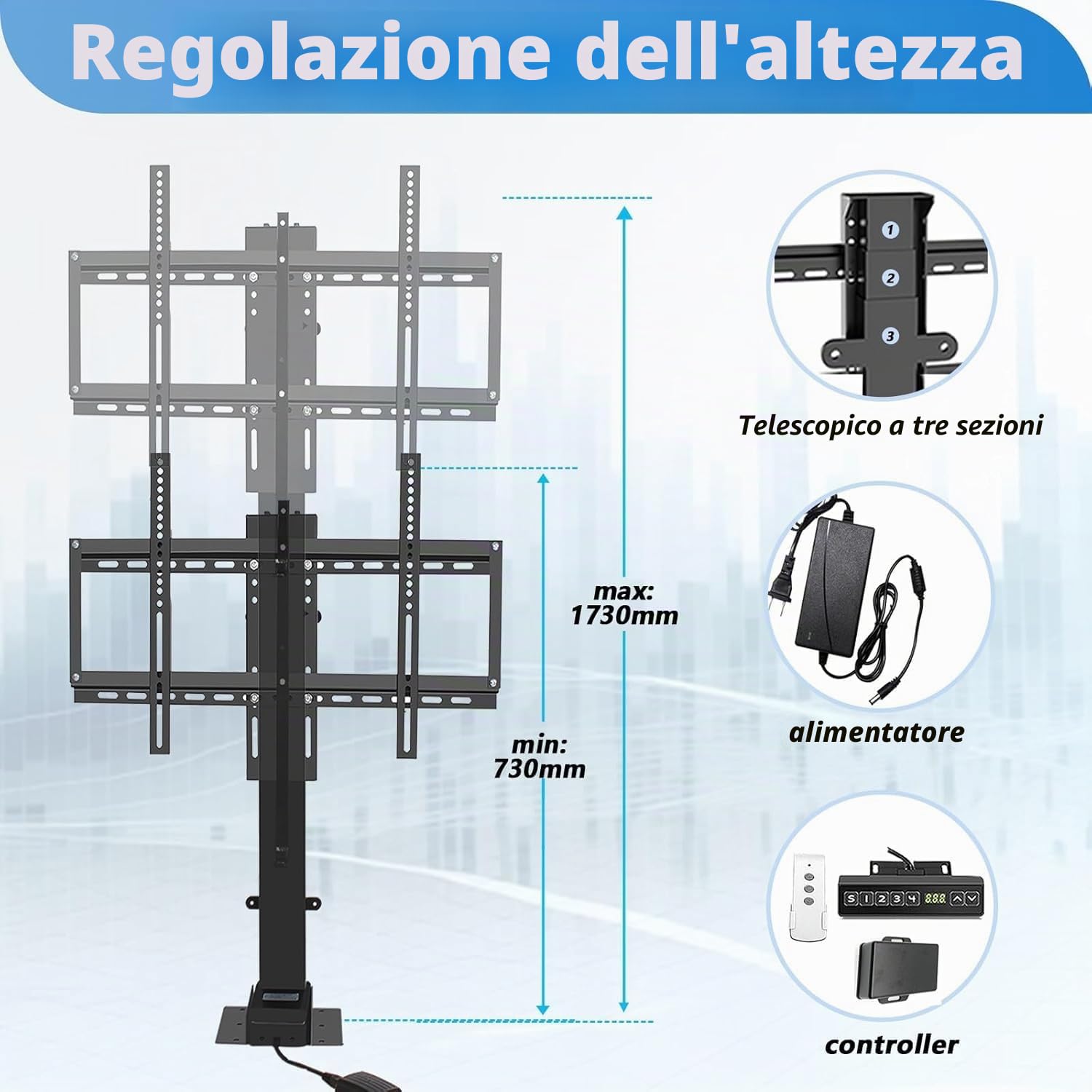 Supporto tv motorizzato (360°-73cm)