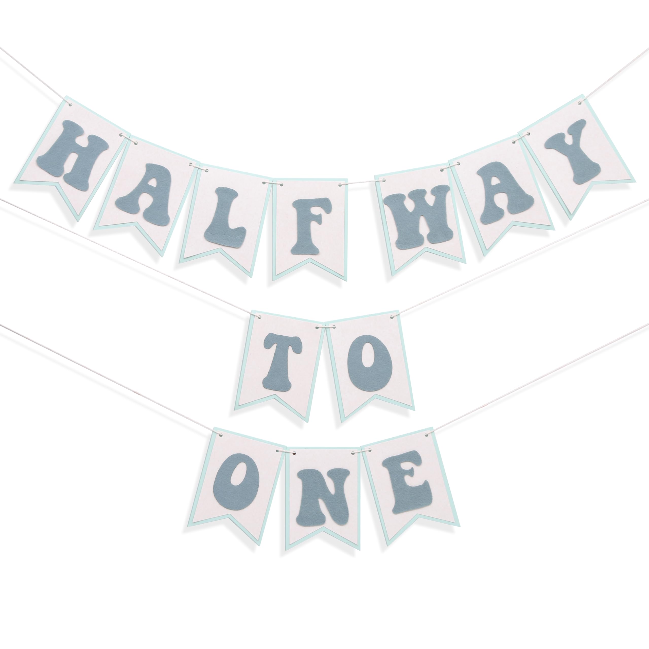 Half Way To One Banner- Neutral 6 Months Birthday Backdrop, Baby Half Cake Smash Photo Props, Birthday Party Decorations