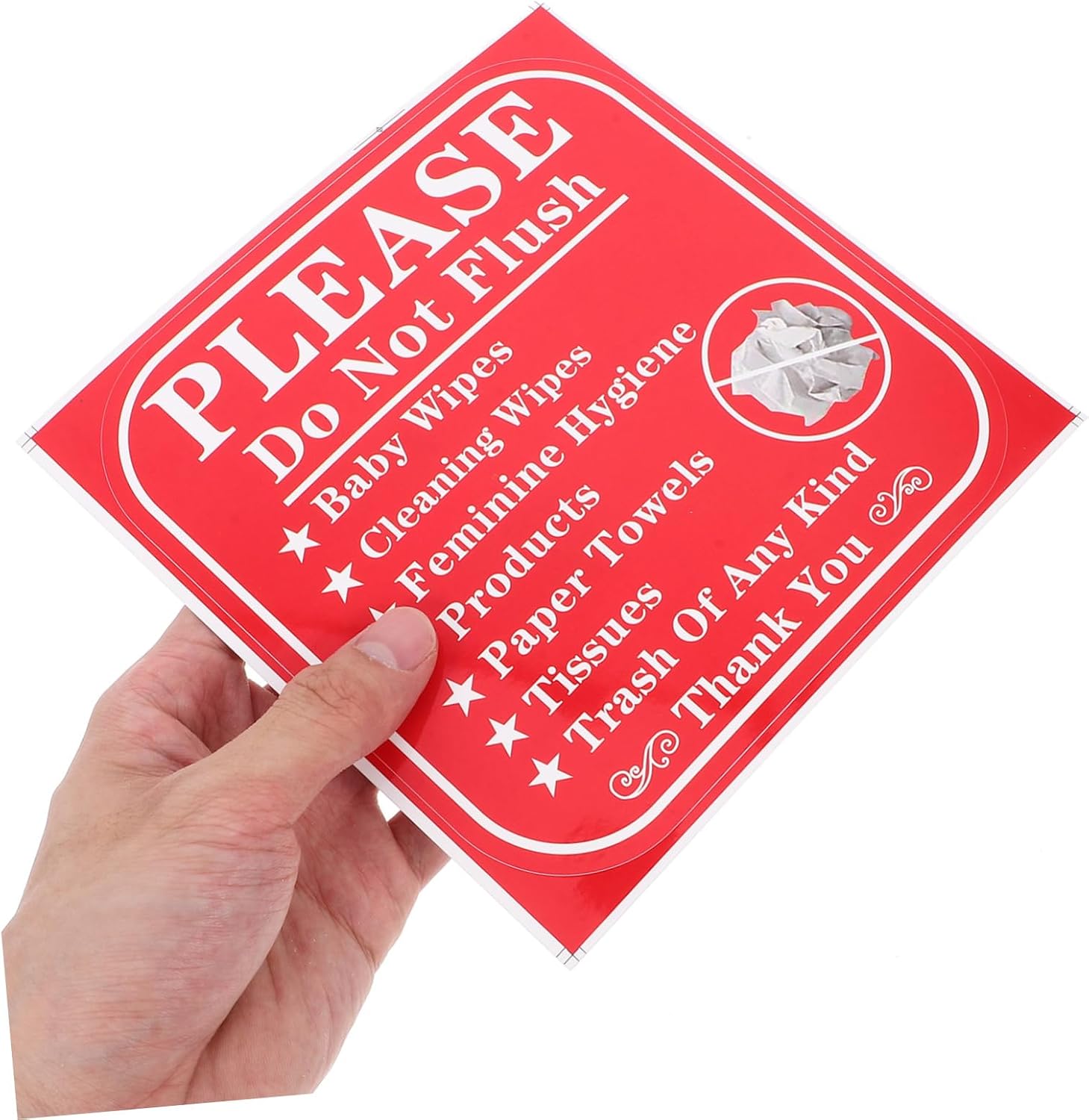 24pcs No Flush Sticker Pack Bathroom Signs Flush Warning Labels Wall Stickers for Toilet