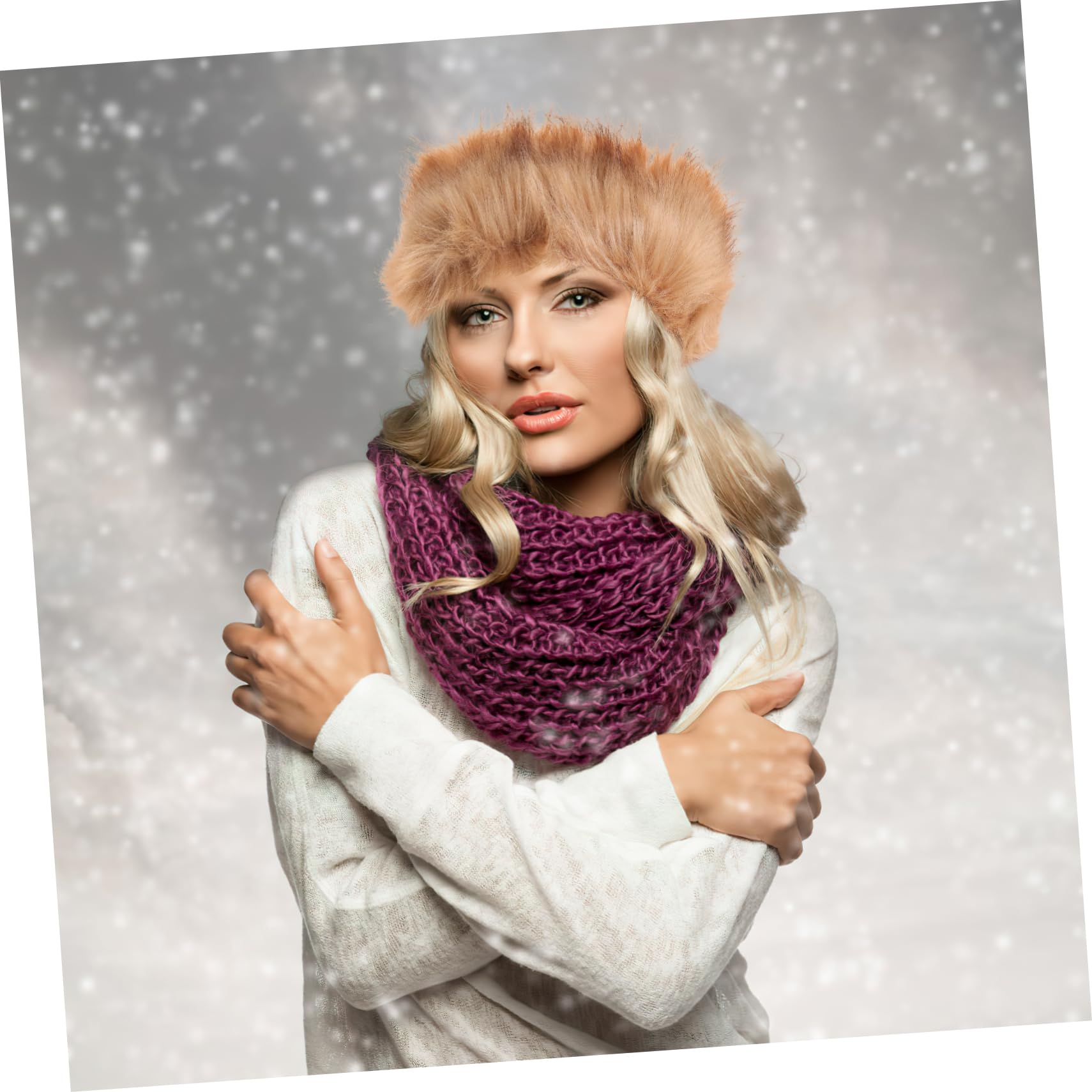SOIMISS 4pièces Bandeau Fausse Pour Femmes Chaud Et Confortable Accessoire Élégant Pour Hiver Pour Compléter Vos Styles De Vêtements