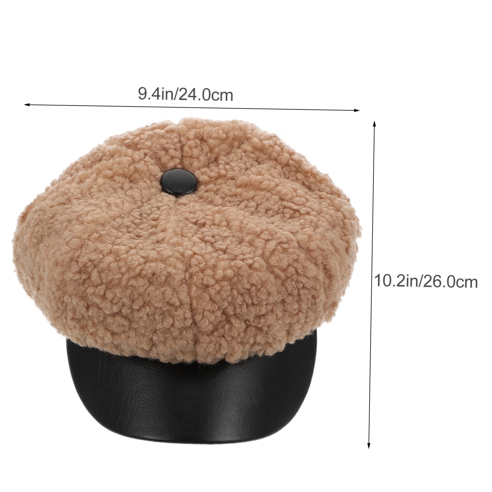 Veemoon Warm Hat Stylish Wide Brim Hat Duckbill Cap Octagonal Cashmere Fashionable and Warm Khaki